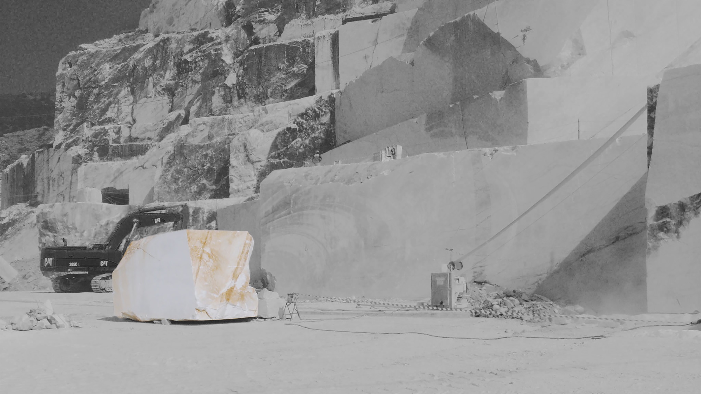 Parete della cava Ruggetta a Carrara, marmo Calacata Borghini