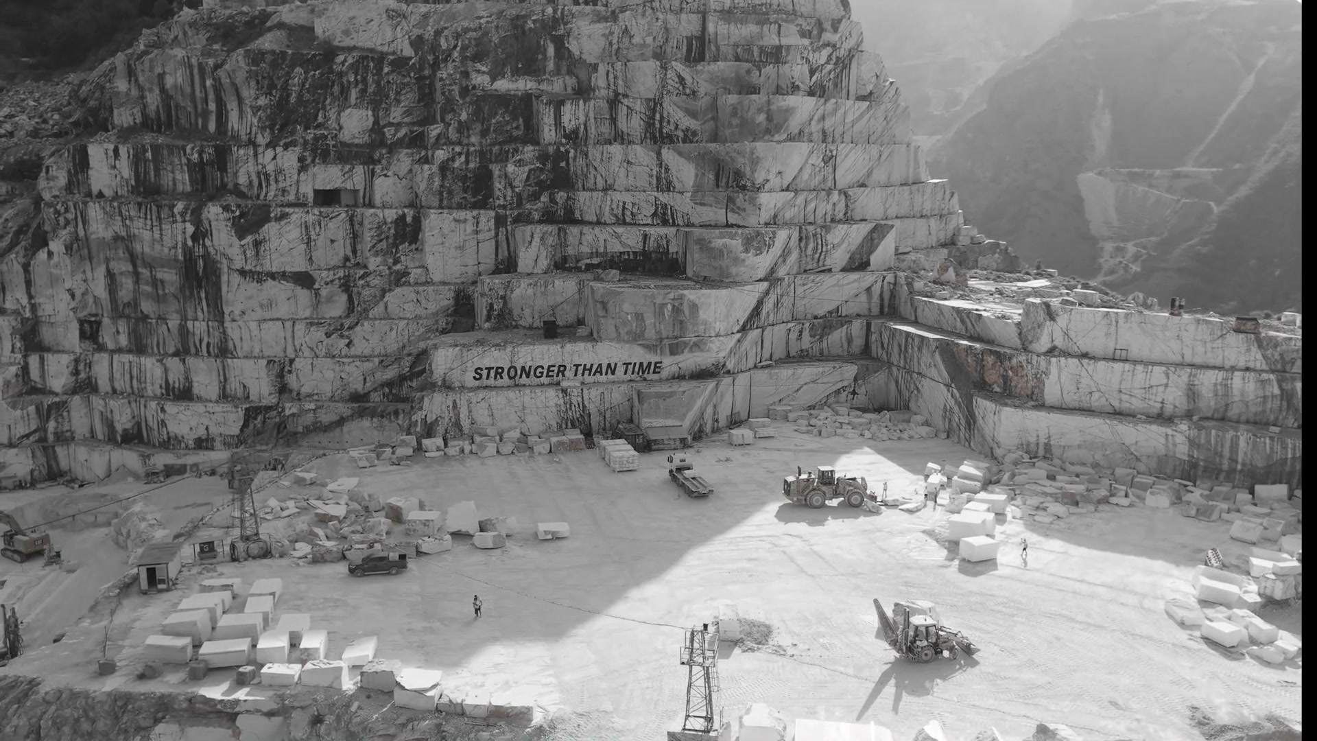 Cava di marmo Calacata Borghini a Carrara, vista dall’alto